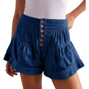 Tiered Button Up Shorts With Pockets
